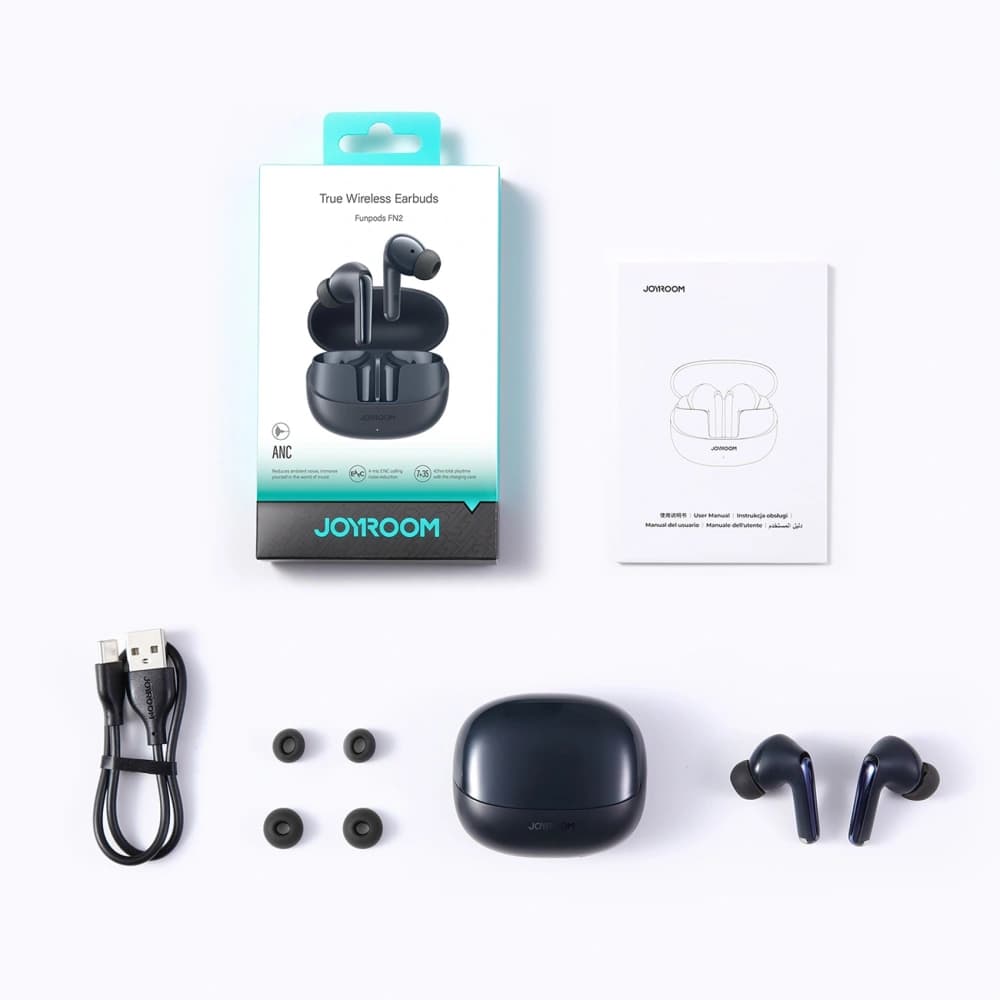 Bezdrátová sluchátka do uší Joyroom Funpods JR-FN2 TWS Bluetooth 5.4 ANC IP54 černá - 8