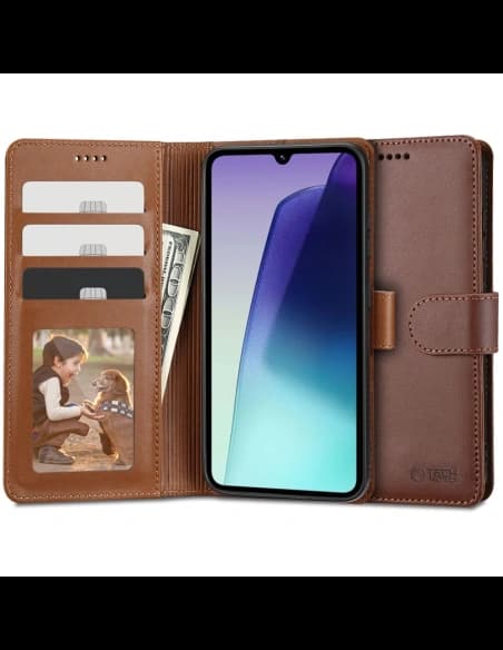Etui Tech-Protect Wallet Xiaomi Redmi 14C / Poco C75 Hnědá