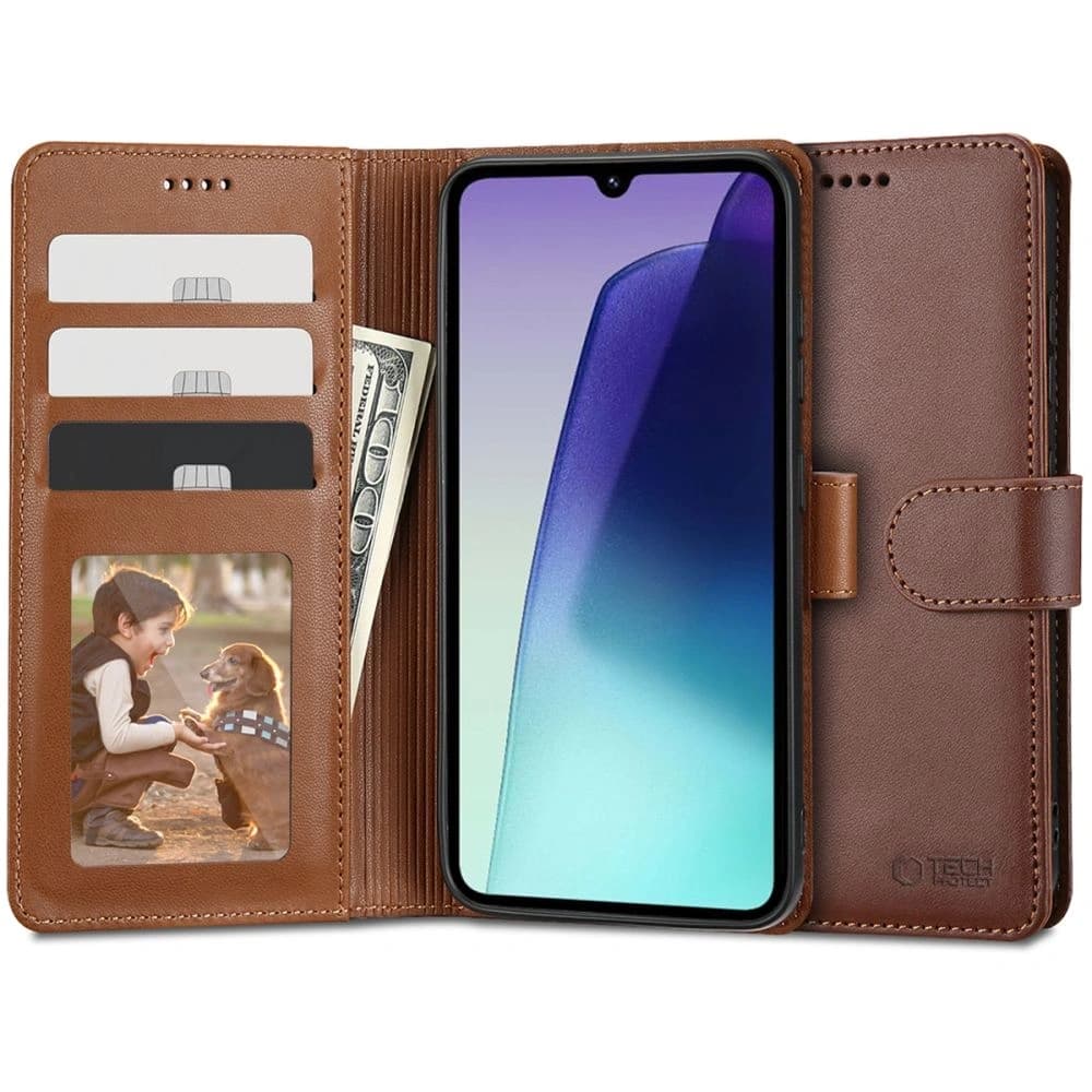 Etui Tech-Protect Wallet Xiaomi Redmi 14C / Poco C75 Hnědá
