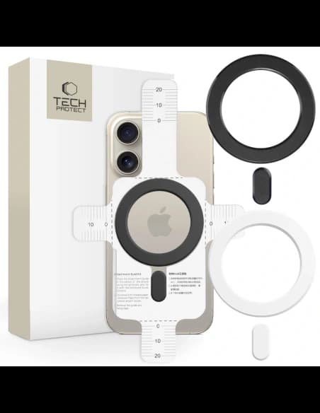 Tech-Protect MMP-100 Magnetic MagSafe Ring Black & White [2 PACK]