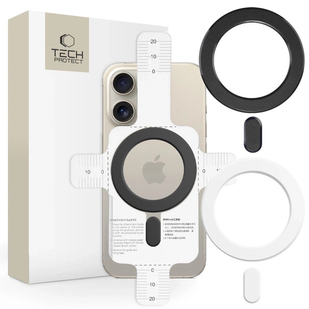 Tech-Protect MMP-100 Magnetic MagSafe Ring Black & White [2 PACK] - 1