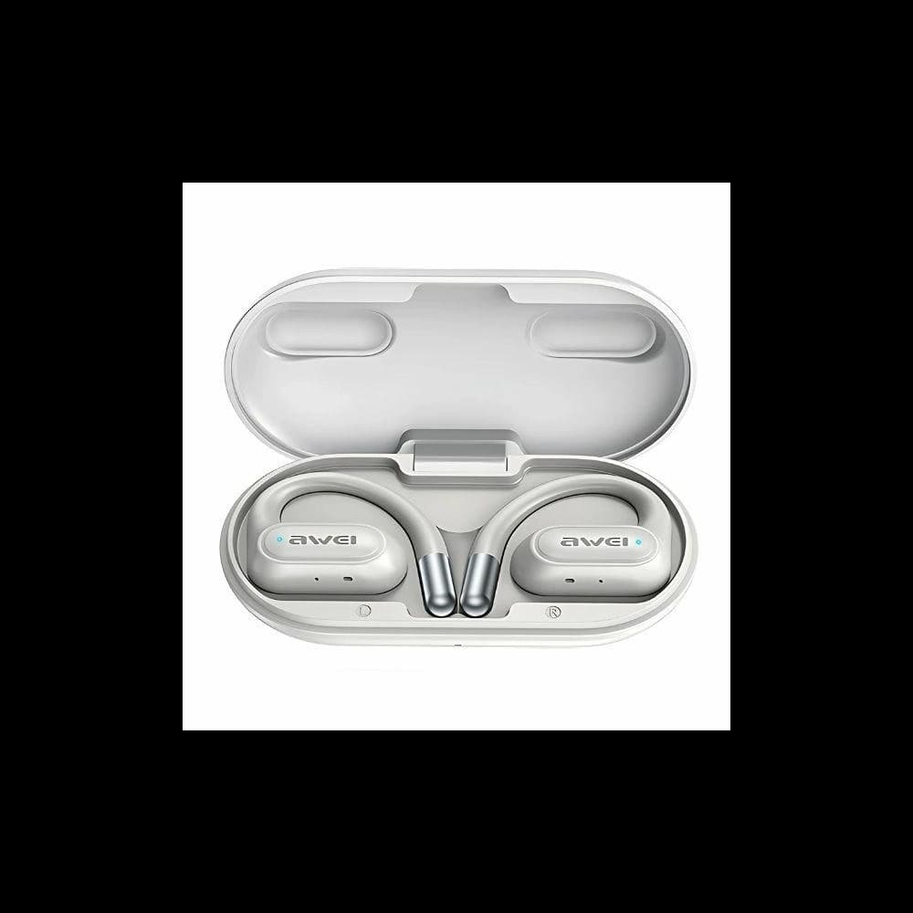 AWEI T93 Bluetooth 5.4 OWS wireless headphones + docking station white