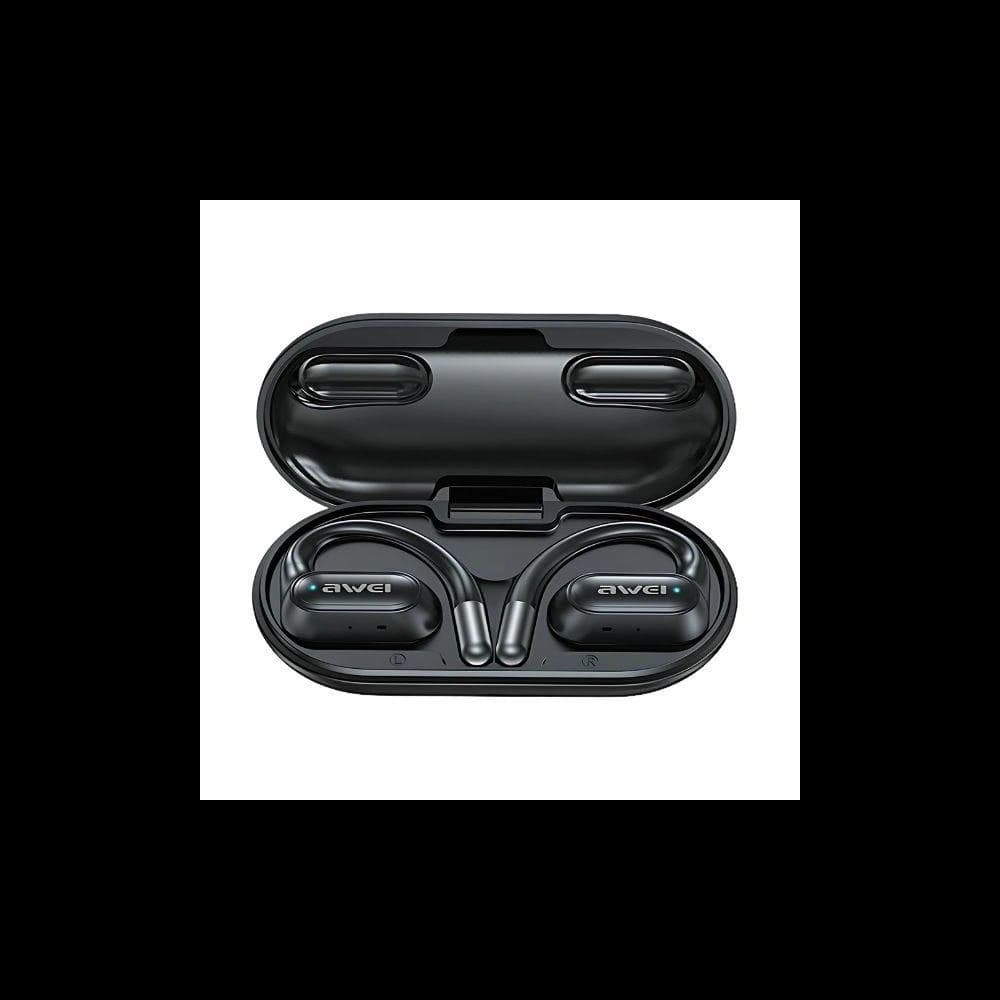 AWEI T93 Bluetooth 5.4 OWS wireless headphones + docking station black