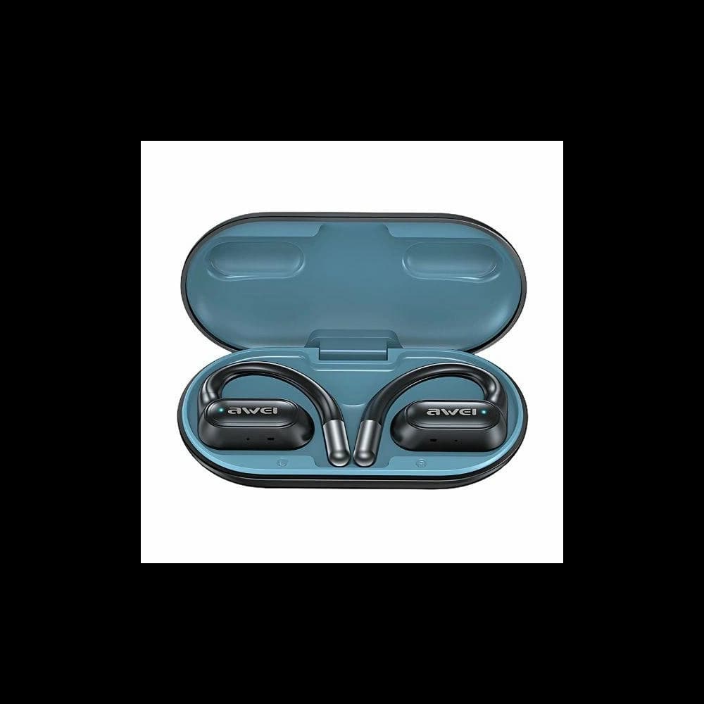 AWEI T93 Bluetooth 5.4 OWS wireless headphones + docking station blue - 1