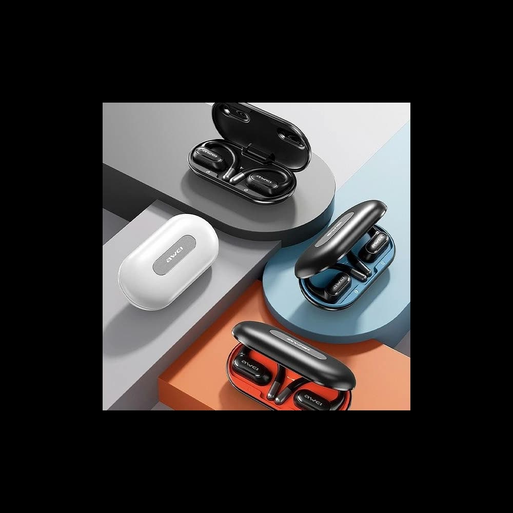 AWEI T93 Bluetooth 5.4 OWS wireless headphones + docking station blue - 3