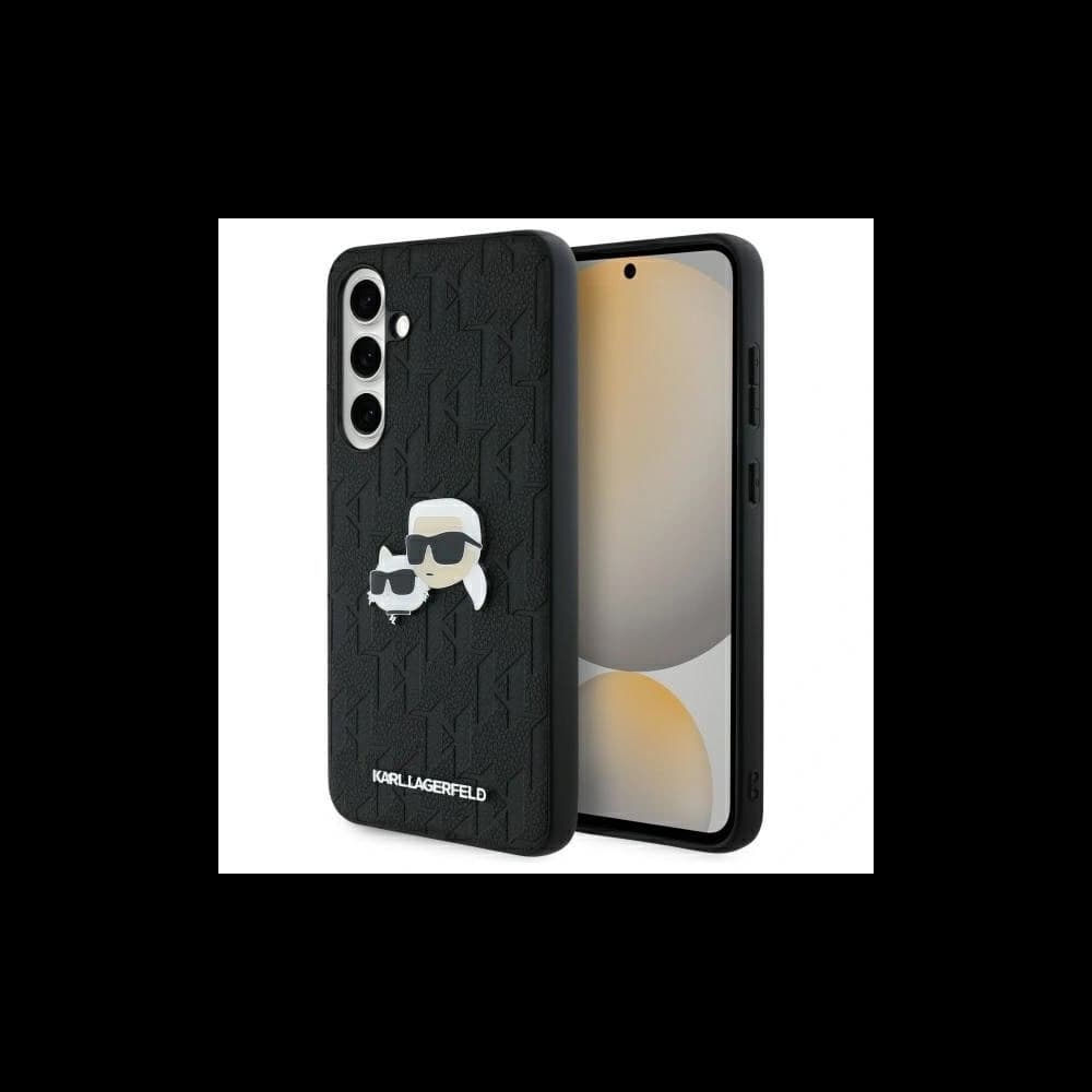 Karl Lagerfeld KLHCS24FEPGKLKCPK Samsung Galaxy S24 FE hardcase Monogram Karl&Chaoupette Head Pin black