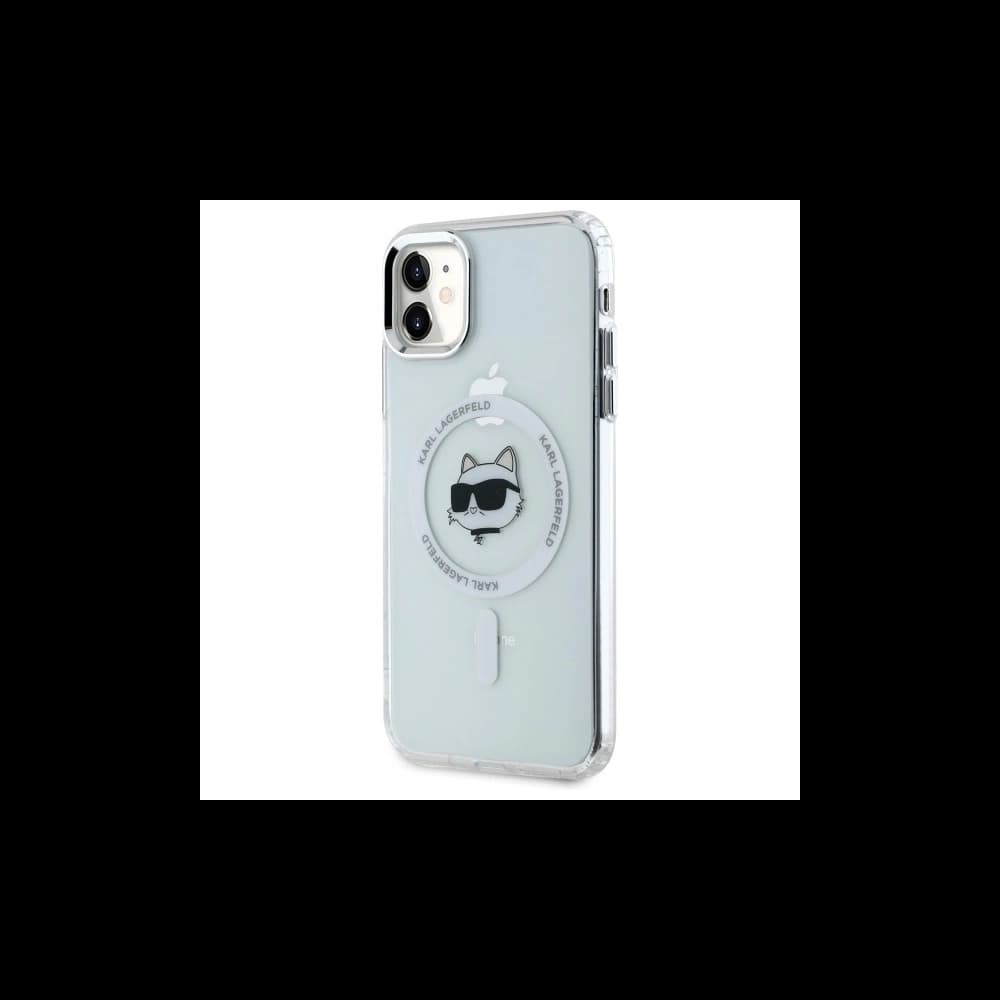 Karl Lagerfeld KLHMN61HLSCHH Apple iPhone 11 / XR hardcase IML Metal Choupette Head MagSafe white - 2