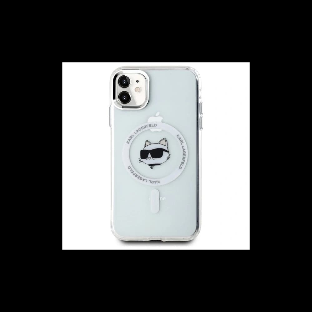 Karl Lagerfeld KLHMN61HLSCHH Apple iPhone 11 / XR hardcase IML Metal Choupette Head MagSafe white - 3