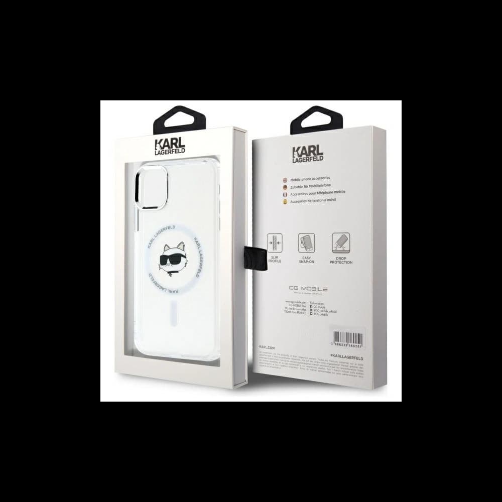 Karl Lagerfeld KLHMN61HLSCHH Apple iPhone 11 / XR hardcase IML Metal Choupette Head MagSafe white - 8