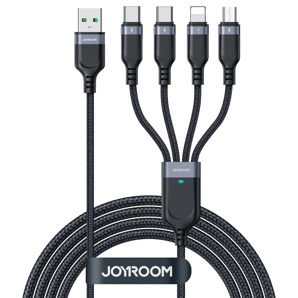Joyroom Multi-Use Serie S-A18 Kabel USB-A / 2xUSB-C, Lightning, microUSB 1.2m schwarz - 1
