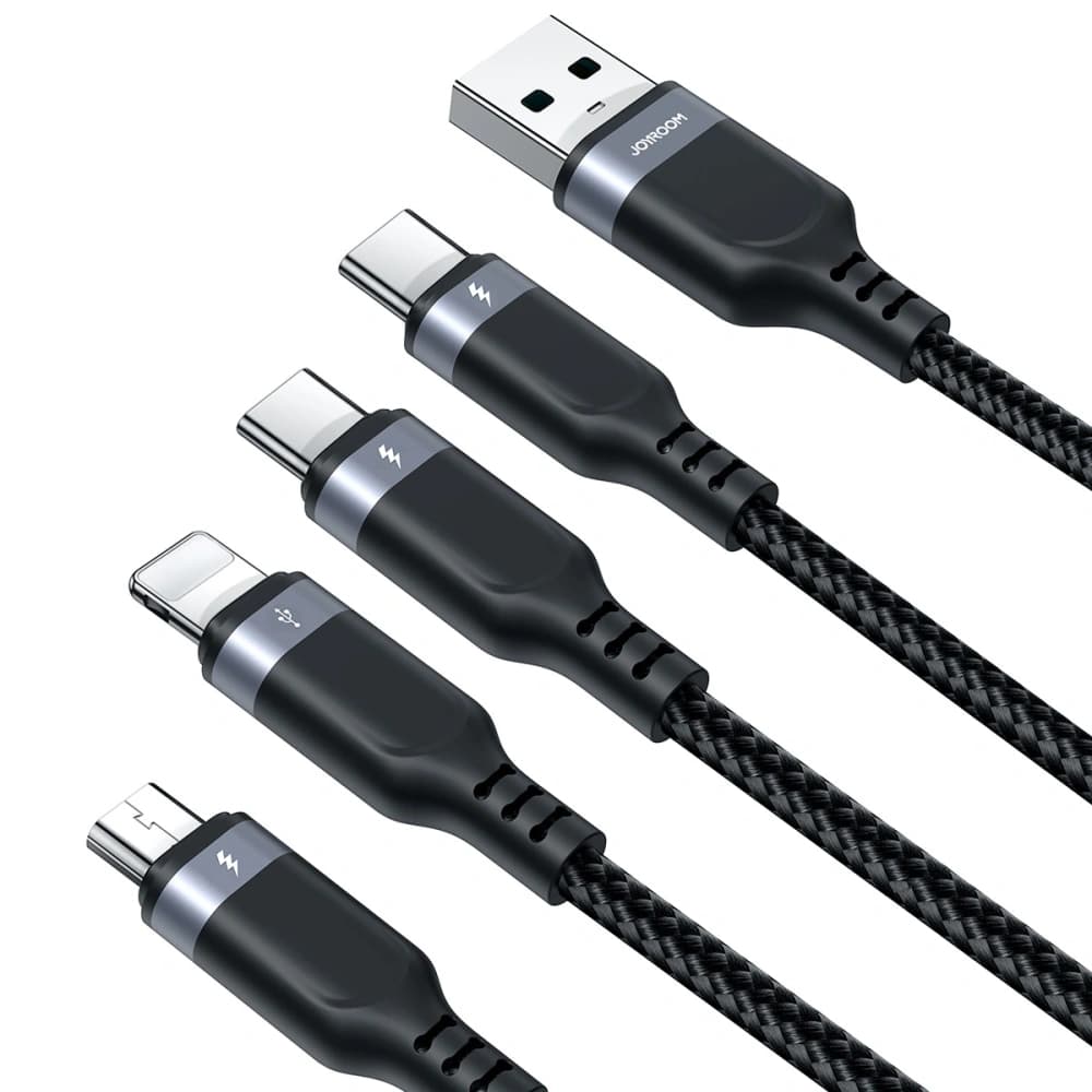 Joyroom Multi-Use Serie S-A18 Kabel USB-A / 2xUSB-C, Lightning, microUSB 1.2m schwarz - 4