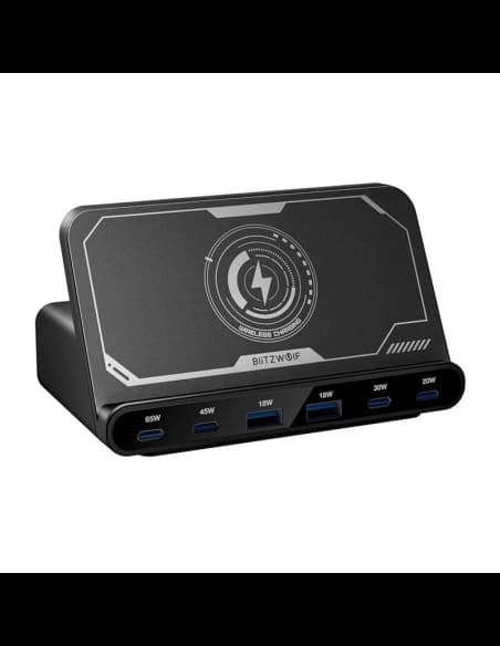 Nabíjecí stanice Blitzwolf BW-S27 160W, 2xUSB-A, 4xUSB-C, 15W (černá)