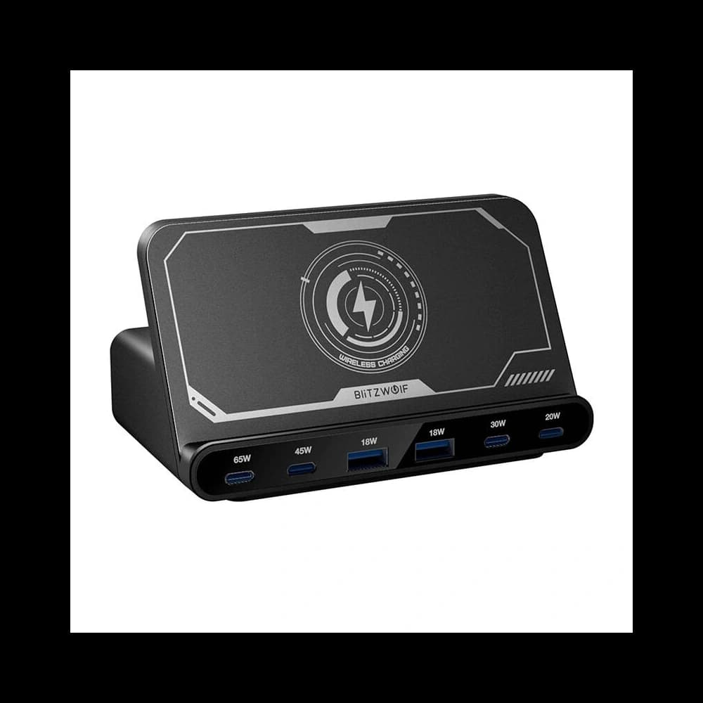 Statie de încărcare Blitzwolf BW-S27 160W, 2xUSB-A, 4xUSB-C, 15W (negru) - 1