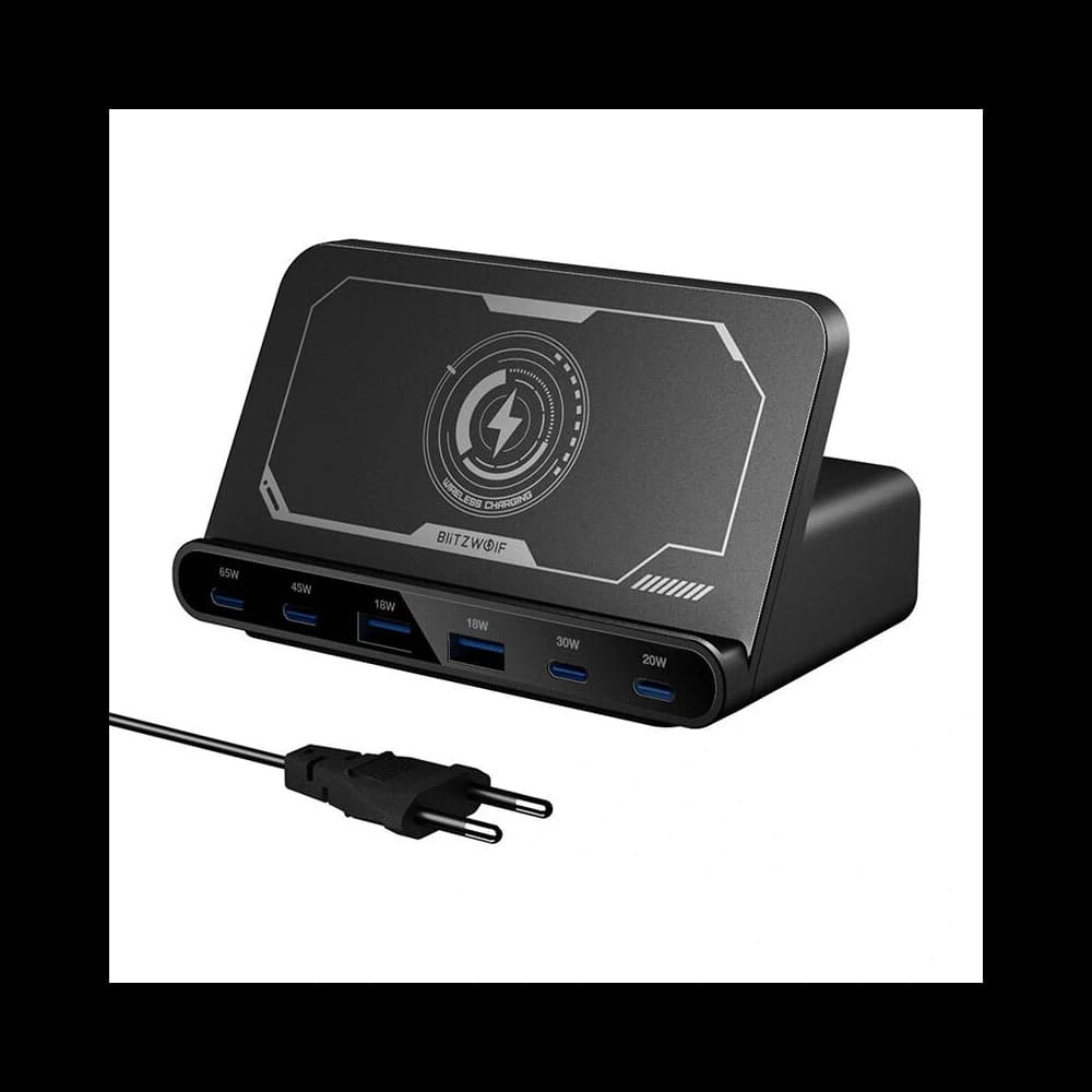 Statie de încărcare Blitzwolf BW-S27 160W, 2xUSB-A, 4xUSB-C, 15W (negru) - 2