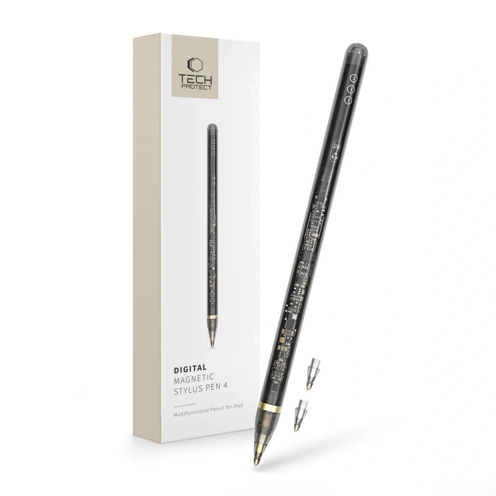 Tech-protect Digital Magnetic Stylus Pen ”4” Ipad Clear/black - 1