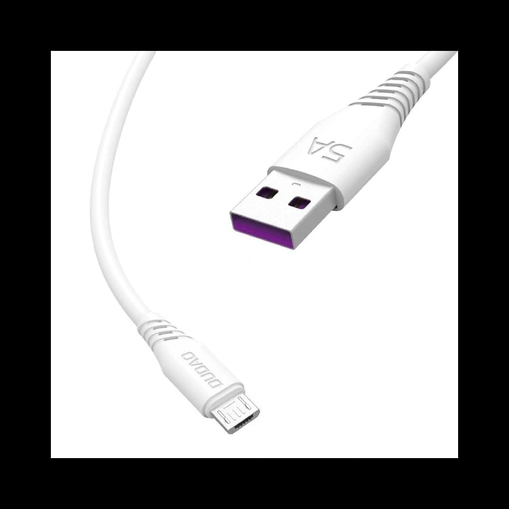 Dudao cablu USB-A / MicroUSB 5A 1m alb - 1