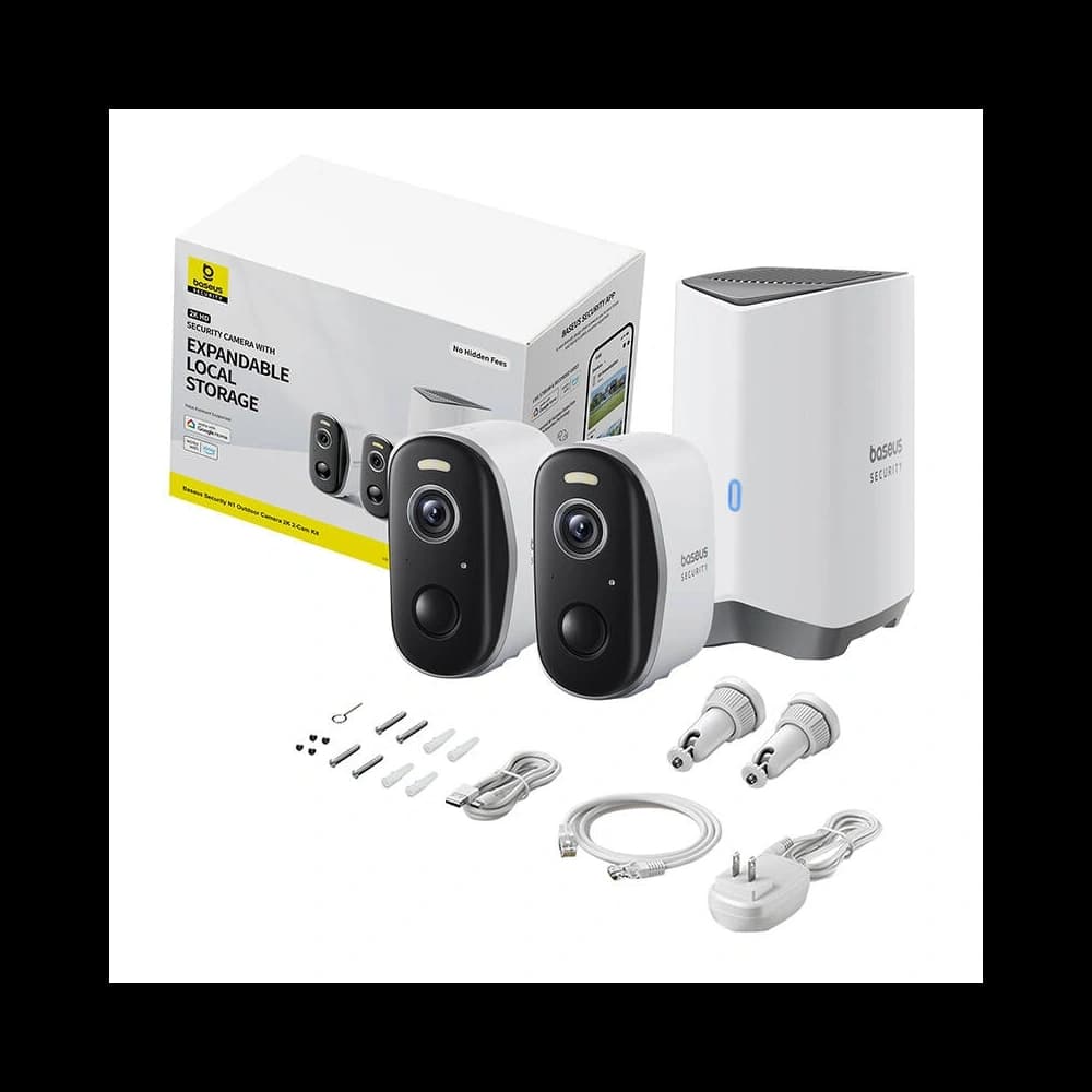 Baseus N1 2K kültéri kamera 2 db-os szett (Fehér) - 7