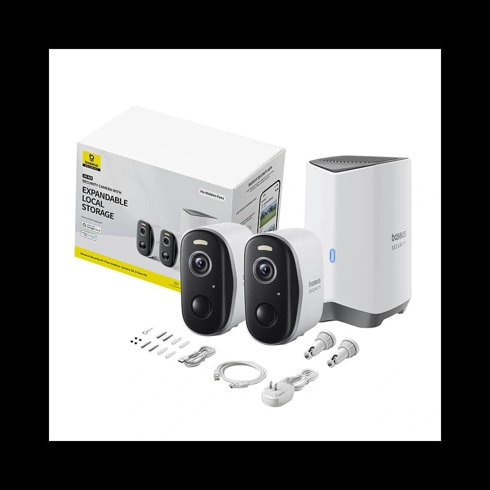 Sada 2 venkovních kamer Baseus N1 Plus 2K (Bílé) - 7