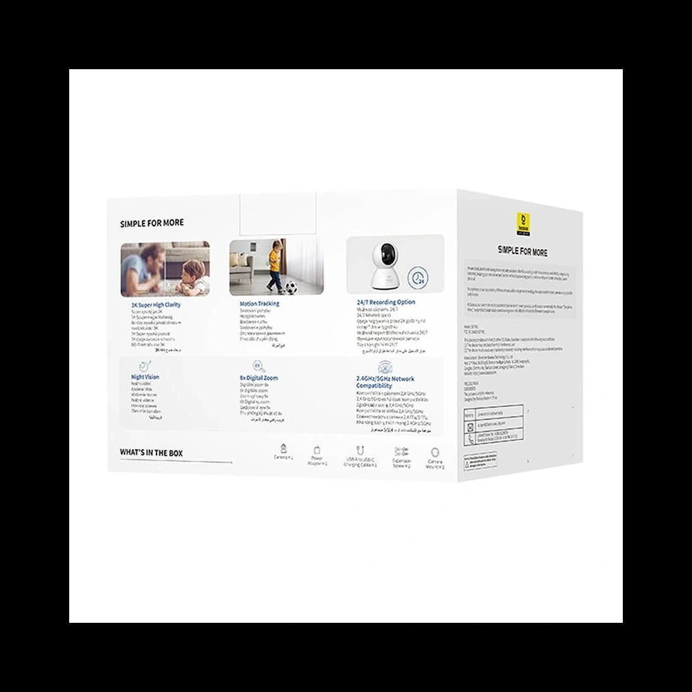 Baseus P1 3K beltéri kamera (Fehér) - 9