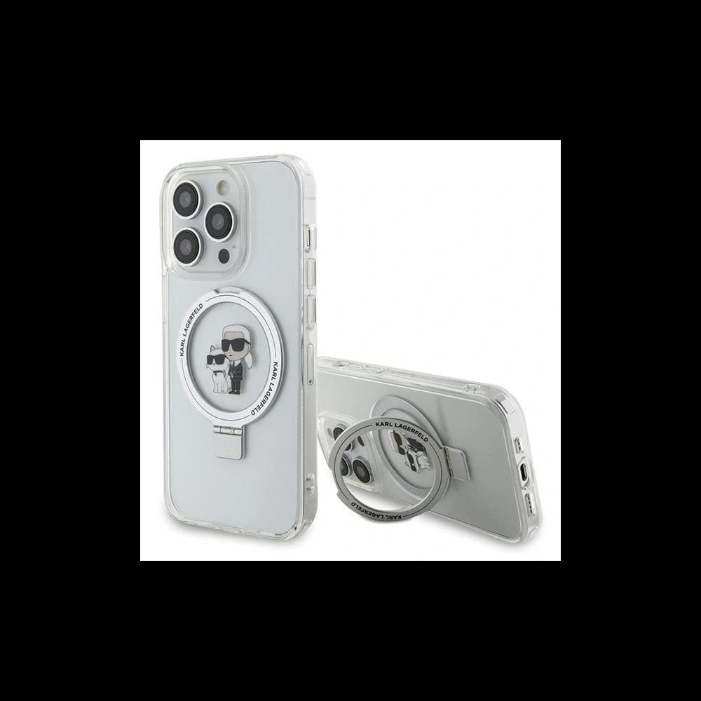 Etui Karl Lagerfeld KLHMP15XHMRSKCH Apple iPhone 15 Pro Max hardcase Ring Stand Karl&Choupettte MagSafe bílý/white - 1