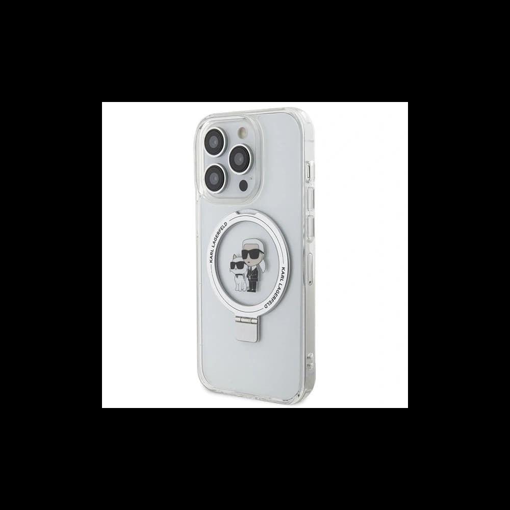 Etui Karl Lagerfeld KLHMP15XHMRSKCH Apple iPhone 15 Pro Max hardcase Ring Stand Karl&Choupettte MagSafe bílý/white - 2