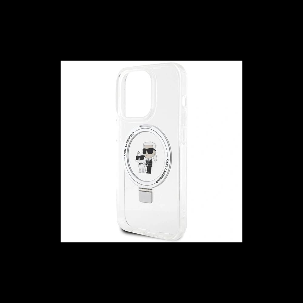 Etui Karl Lagerfeld KLHMP15XHMRSKCH Apple iPhone 15 Pro Max hardcase Ring Stand Karl&Choupettte MagSafe bílý/white - 6