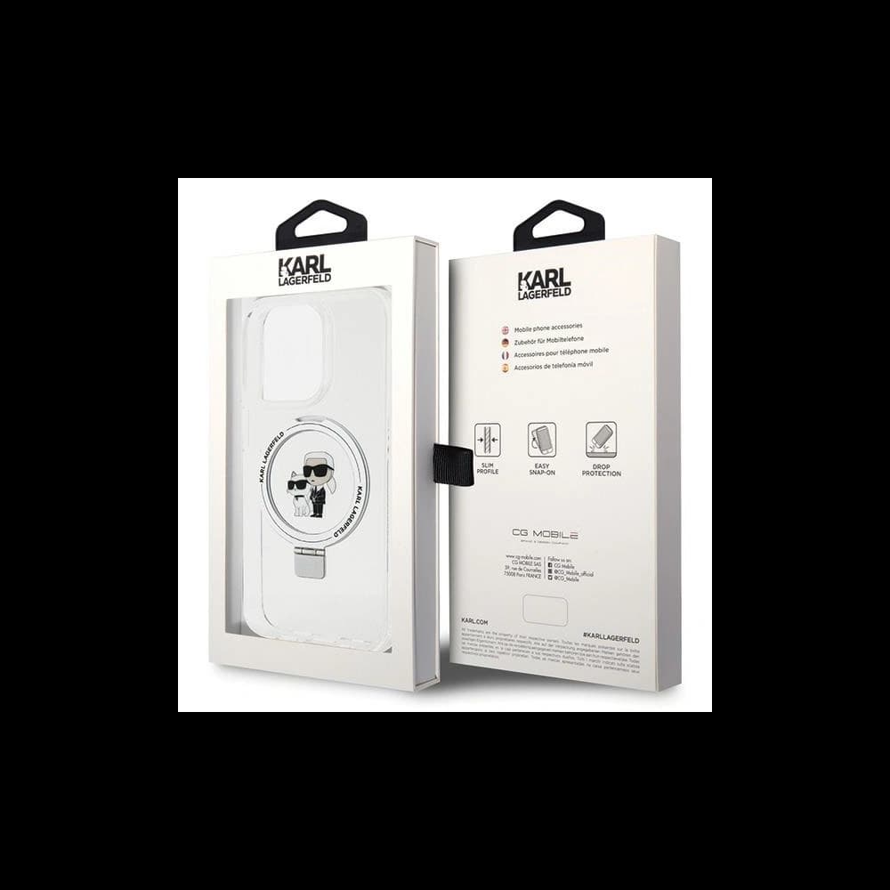 Etui Karl Lagerfeld KLHMP15XHMRSKCH Apple iPhone 15 Pro Max hardcase Ring Stand Karl&Choupettte MagSafe bílý/white - 8