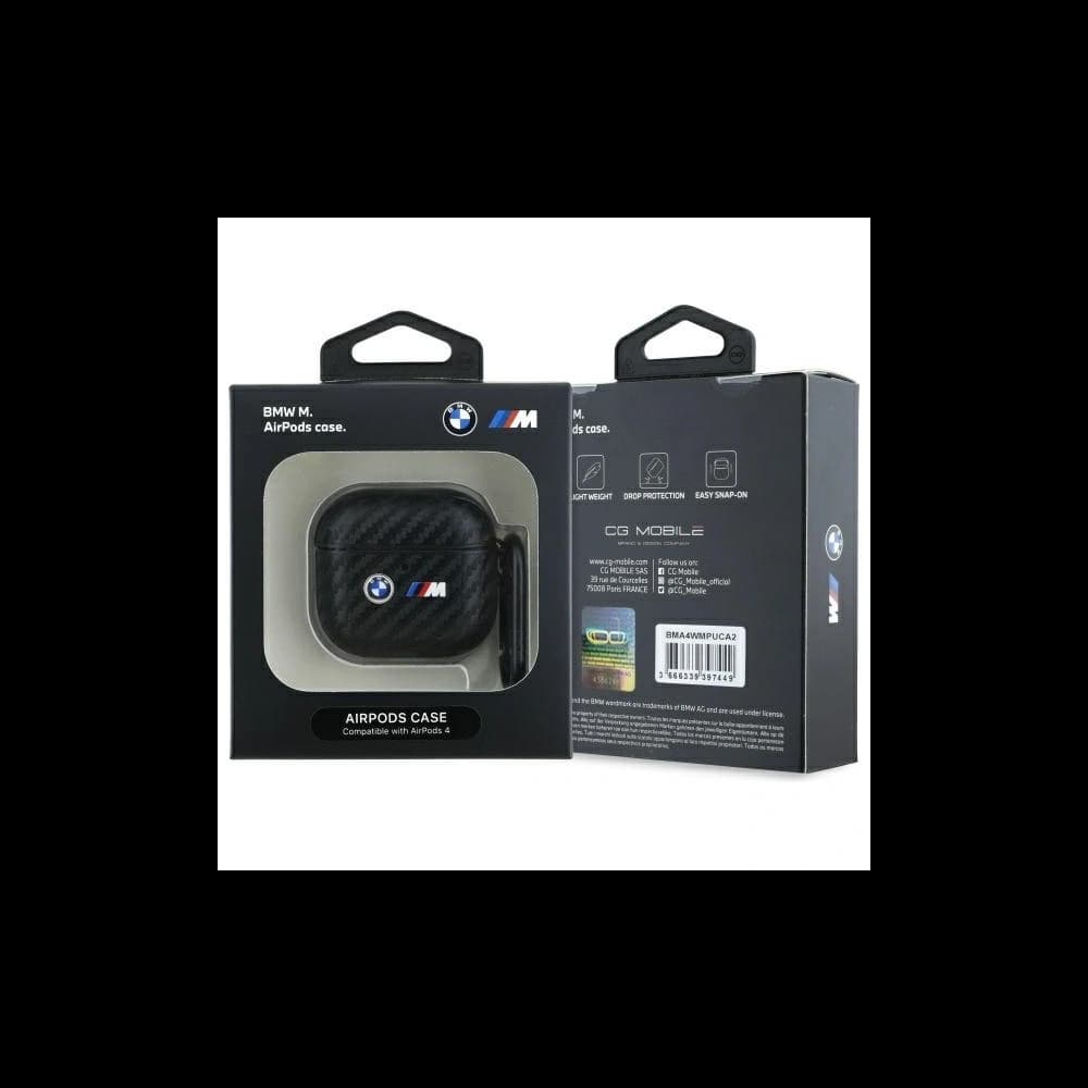 BMW BMA4WMPUCA2 Apple AirPods 4 tok Szénszálas Dupla Fém Logó fekete - 3