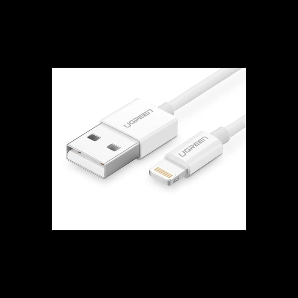 Niklovaný Lightning kabel UGREEN MFi 2m (bílý)