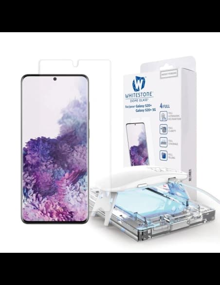 Edzett üveg UV ragasztóval Whitestone Dome Glass Samsung Galaxy S20+ Plus Átlátszó
