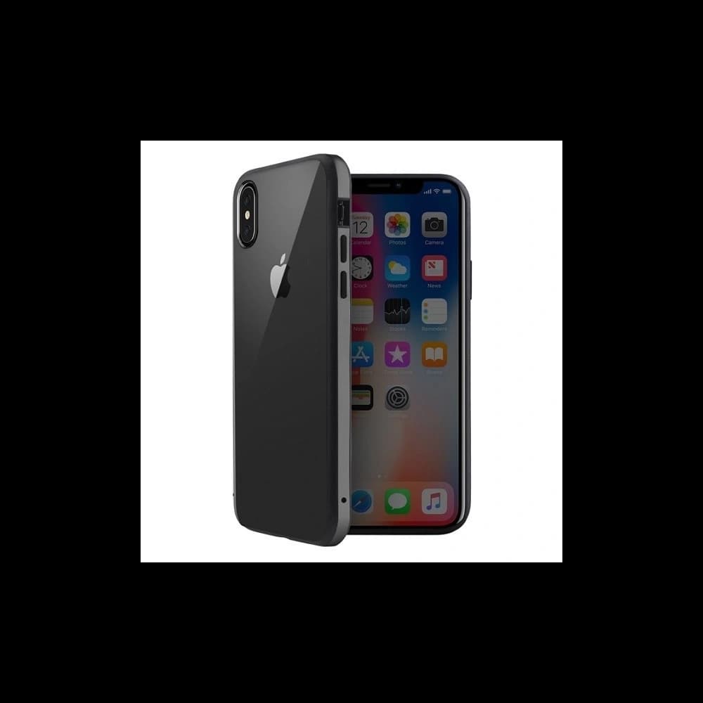 Etui UNIQ Valencia Clear Apple iPhone Xs Max gri/gunmetal grey