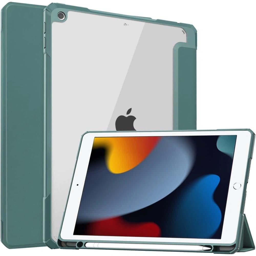 Bizon Case Tab Clear Matt Apple iPad 9/8/7 10.2 2021/2020/2019 sötét zöld - 1