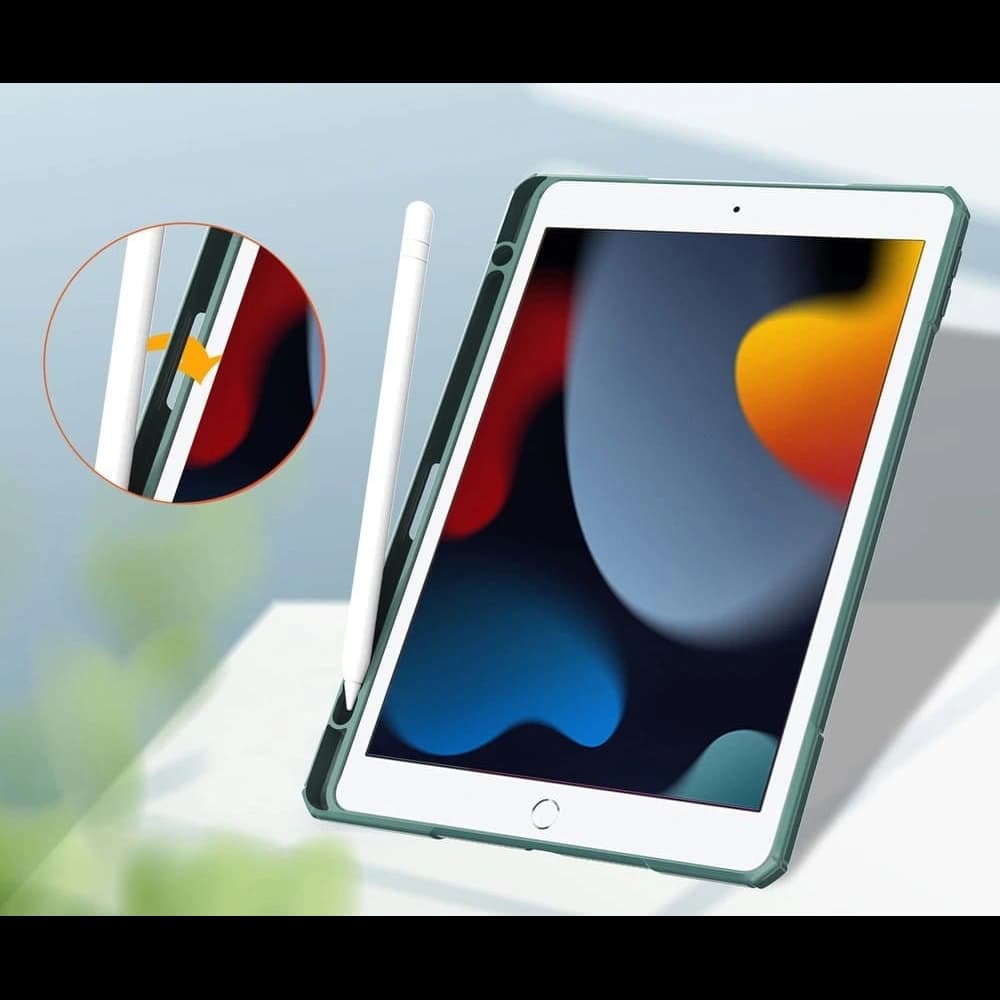 Bizon Case Tab Clear Matt Apple iPad 9/8/7 10.2 2021/2020/2019 sötét zöld - 5