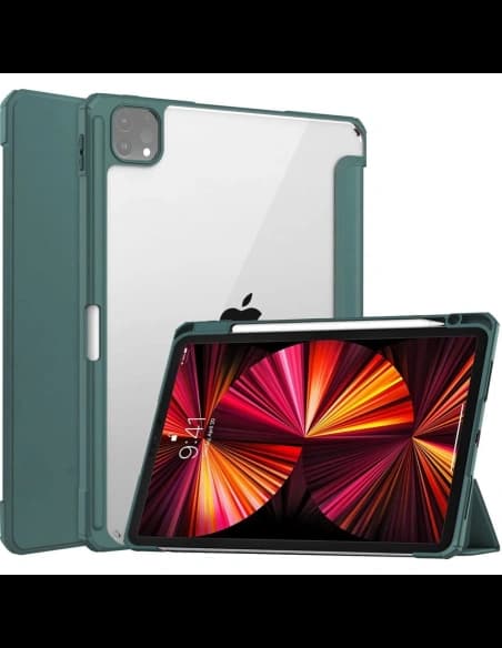 Etui Bizon Case Tab Clear Matt do Apple iPad Pro 11 2022/2021/2020/2018 ciemnozielone