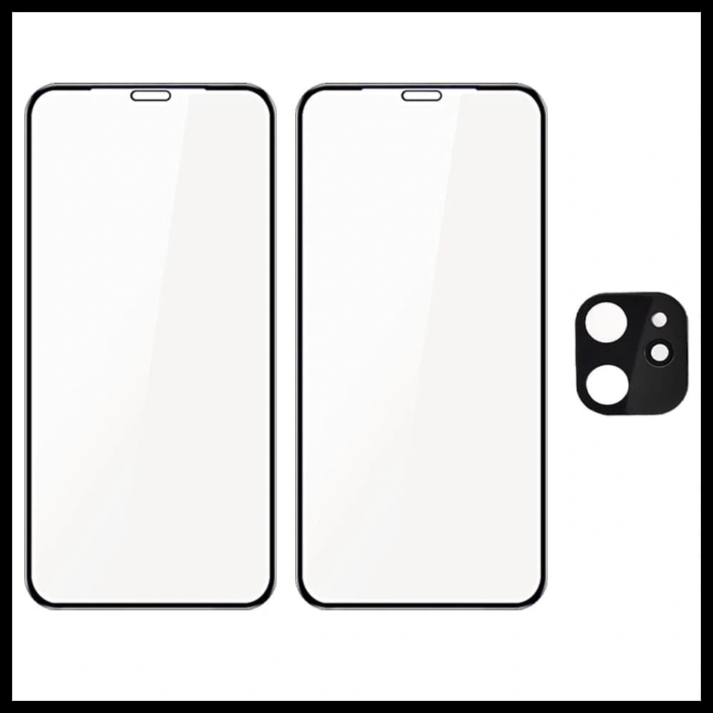 Bizon Glass Edge CF sticlă temperată - [2 PACK] + protecție pentru lentile Apple iPhone 11 negru - 5