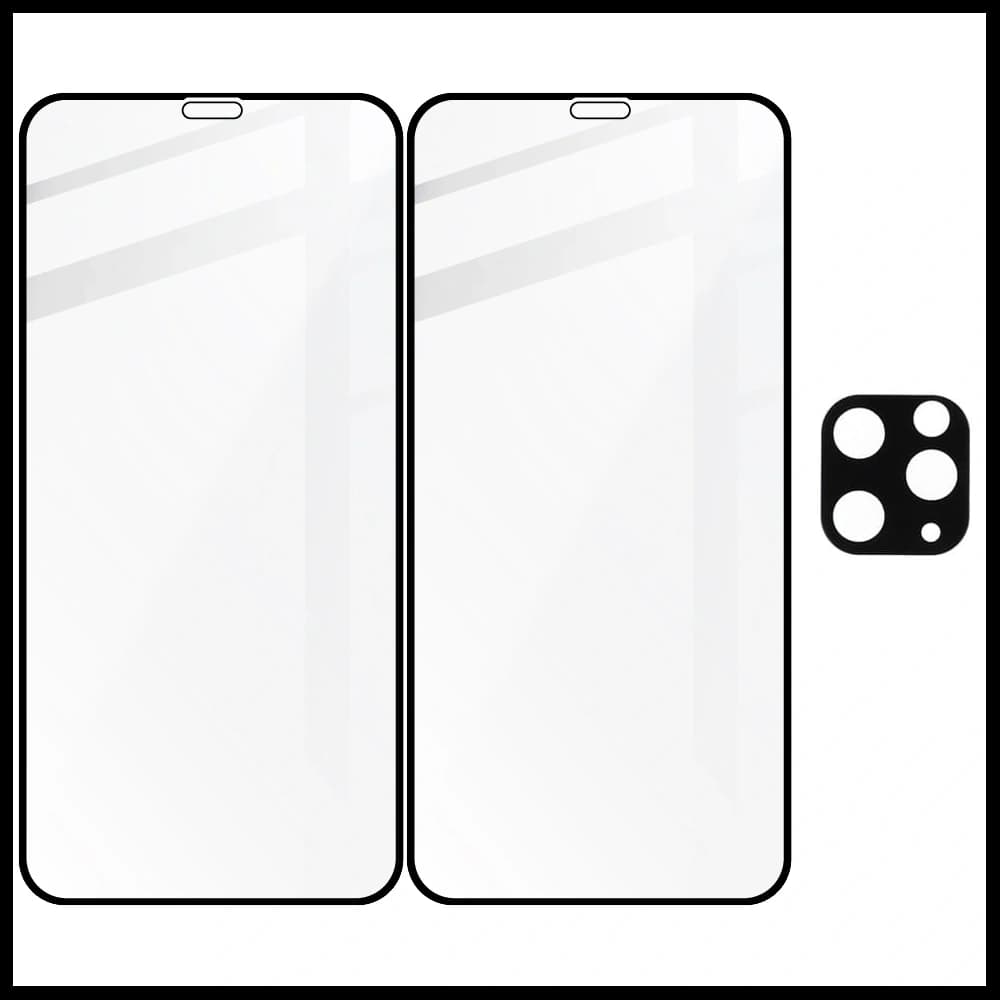 Sklo tvrzené Bizon Glass Edge - [2 PACK] + ochrana na objektiv Apple iPhone 11 Pro černé - 5