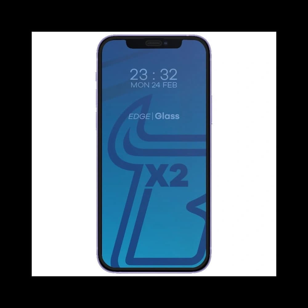 Bizon Glass Edge CF tempered glass - [2 PACK] + lens protection Apple iPhone 12 Mini black - 3