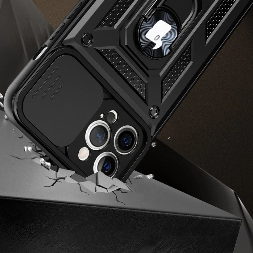 Etui Bizon Case CamShield Ring do Apple iPhone 12 Pro Max černé - 13