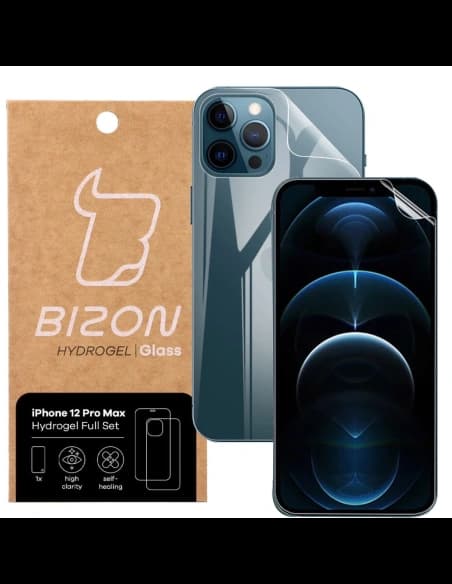 Folia hydrogelová na zadní a přední stranu Bizon Glass Hydrogel Apple iPhone 12 Pro Max