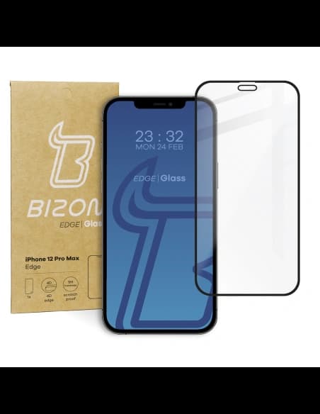 Tvrzené sklo Bizon Glass Edge pro Apple iPhone 12 Pro Max černé