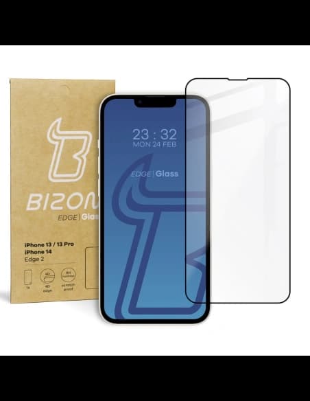 Bizon Glass Edge 2 Apple iPhone 14 / 13 / 13 Pro fekete