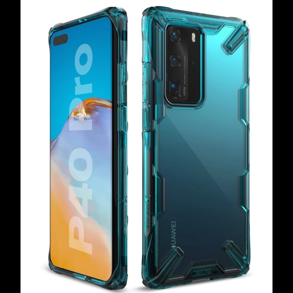 Etui Ringke Fusion-X Huawei P40 Pro Tyrkysově zelená - 1