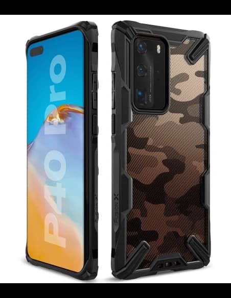 Etui Ringke Fusion-X Huawei P40 Pro Camo (Moro) černé