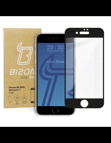 Bizon Glass Edge Apple iPhone SE 2022/2020/ 8/ 7 fekete