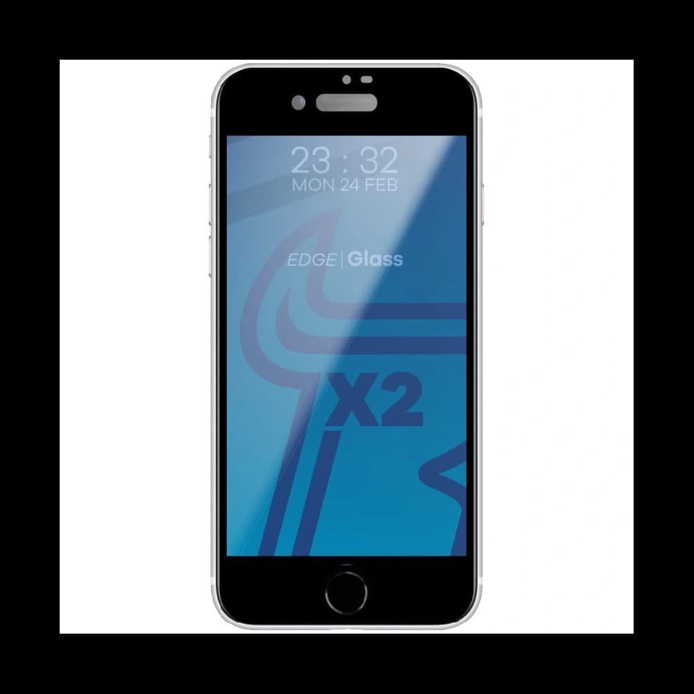 Bizon Glass Edge edzett üveg - [2 PACK] + lencsevédelem Apple iPhone SE 2022/2020 8/7 fekete - 3