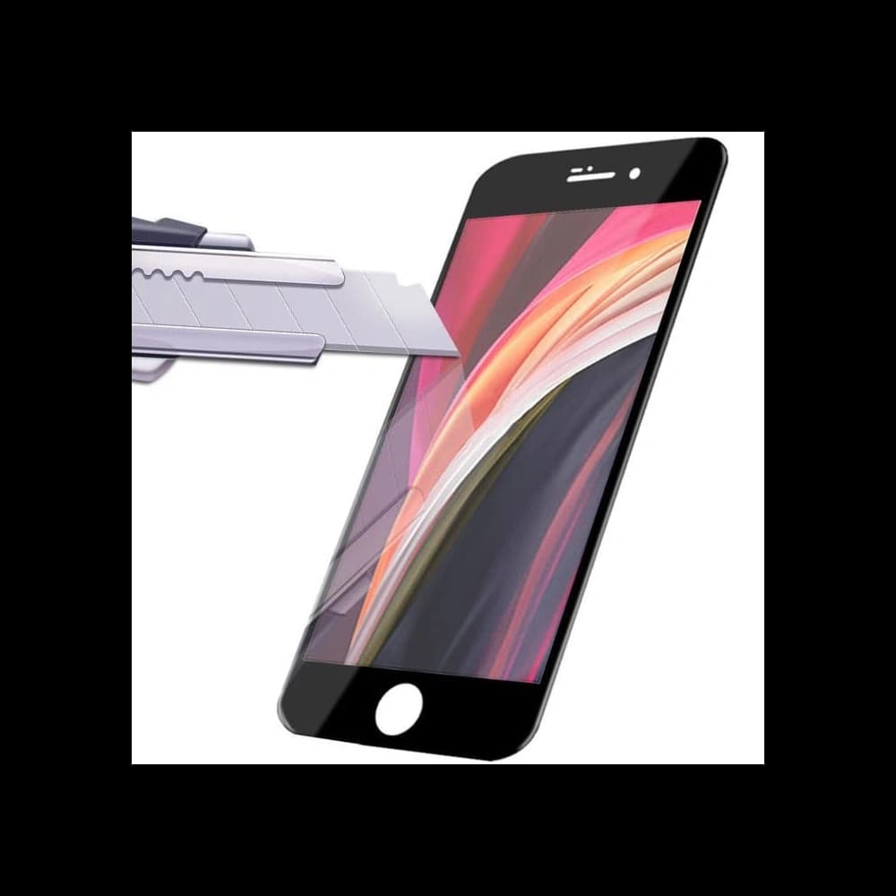 Bizon Glass Edge edzett üveg - [2 PACK] + lencsevédelem Apple iPhone SE 2022/2020 8/7 fekete - 7