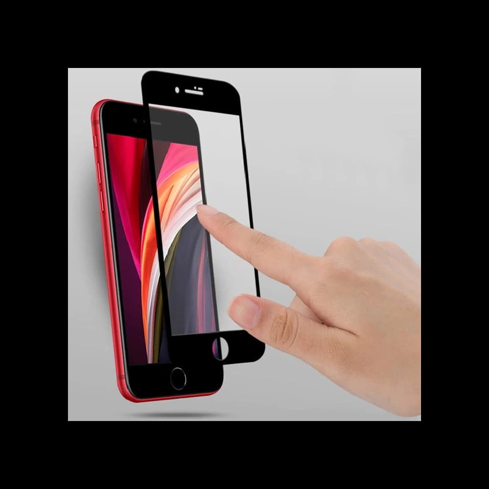 Bizon Glass Edge edzett üveg - [2 PACK] + lencsevédelem Apple iPhone SE 2022/2020 8/7 fekete - 8