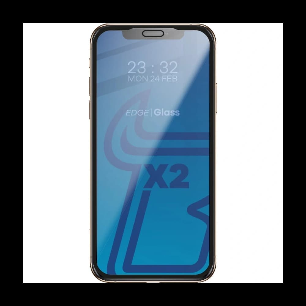 Bizon Glass Edge edzett üveg - [2 PACK] + lencse védelem Apple iPhone Xs / X fekete - 3