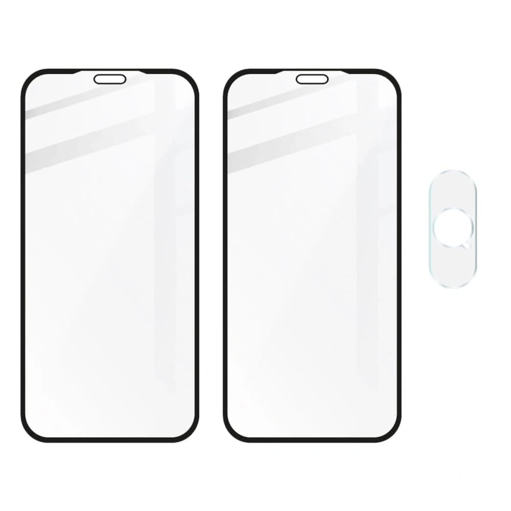 Bizon Glass Edge edzett üveg - [2 PACK] + lencse védelem Apple iPhone Xs / X fekete - 5
