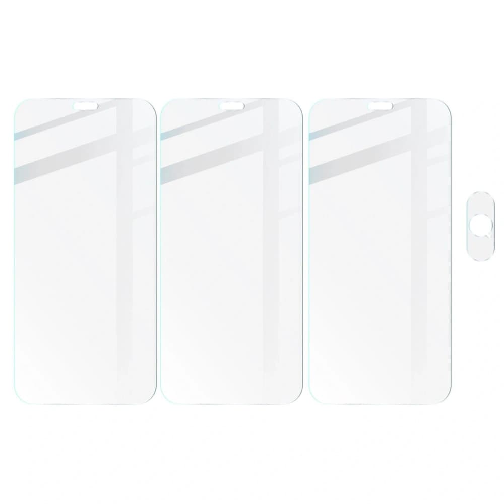 Bizon üveg Átlátszó edzett üveg - 3 db. + lencse üveg Apple iPhone Xs - 5